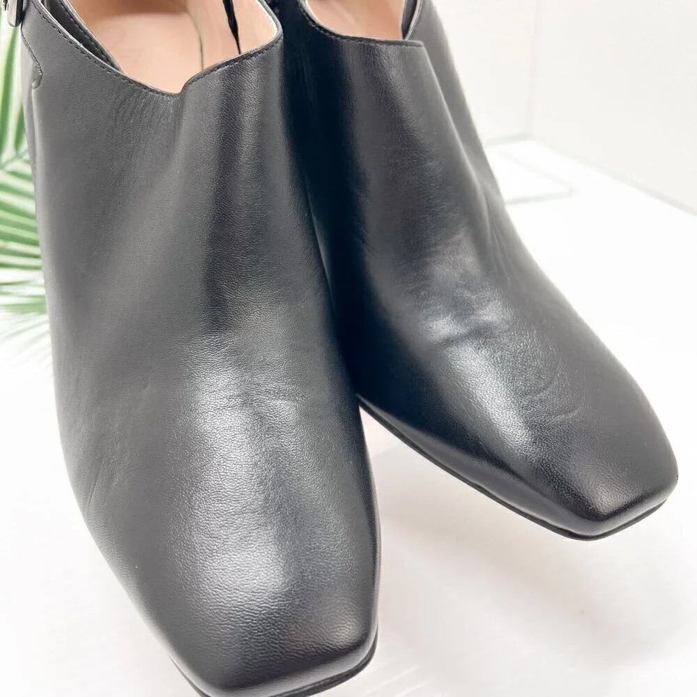 27 Edit Boots Womens Size 9.5W Penny Leather Square Toe Ankle Shoes - Picture 3 of 13